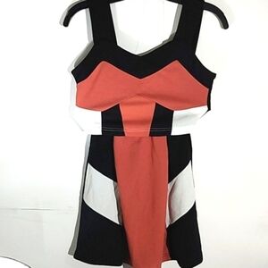 ZAFUL BLACK WHITE  PINK CROP TANK TOP MINI SKIRT 2 PIECE SET SIZE 4 NWT